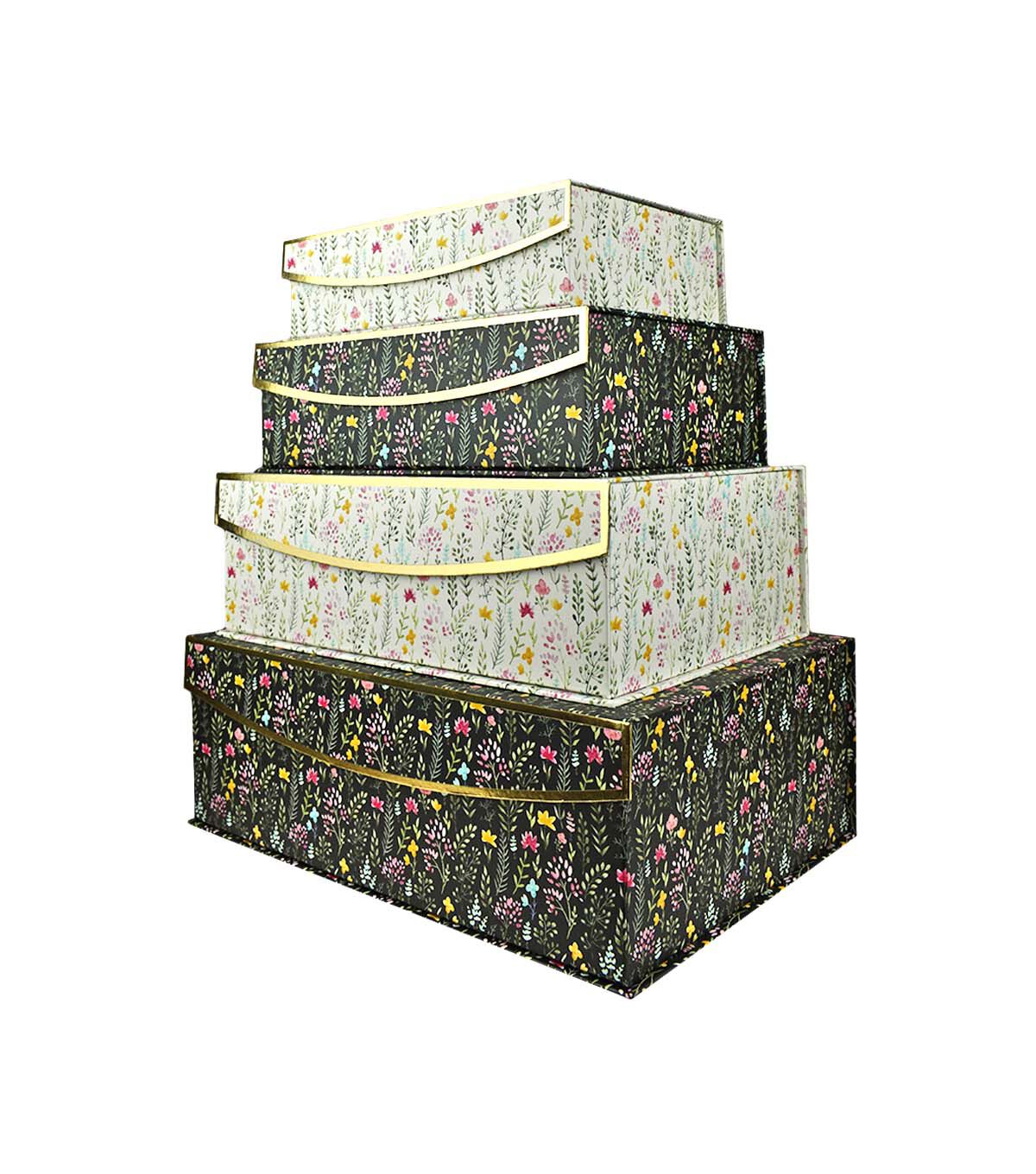 10 x 7 Ditzy Floral White Flip Top Box by Place & Time