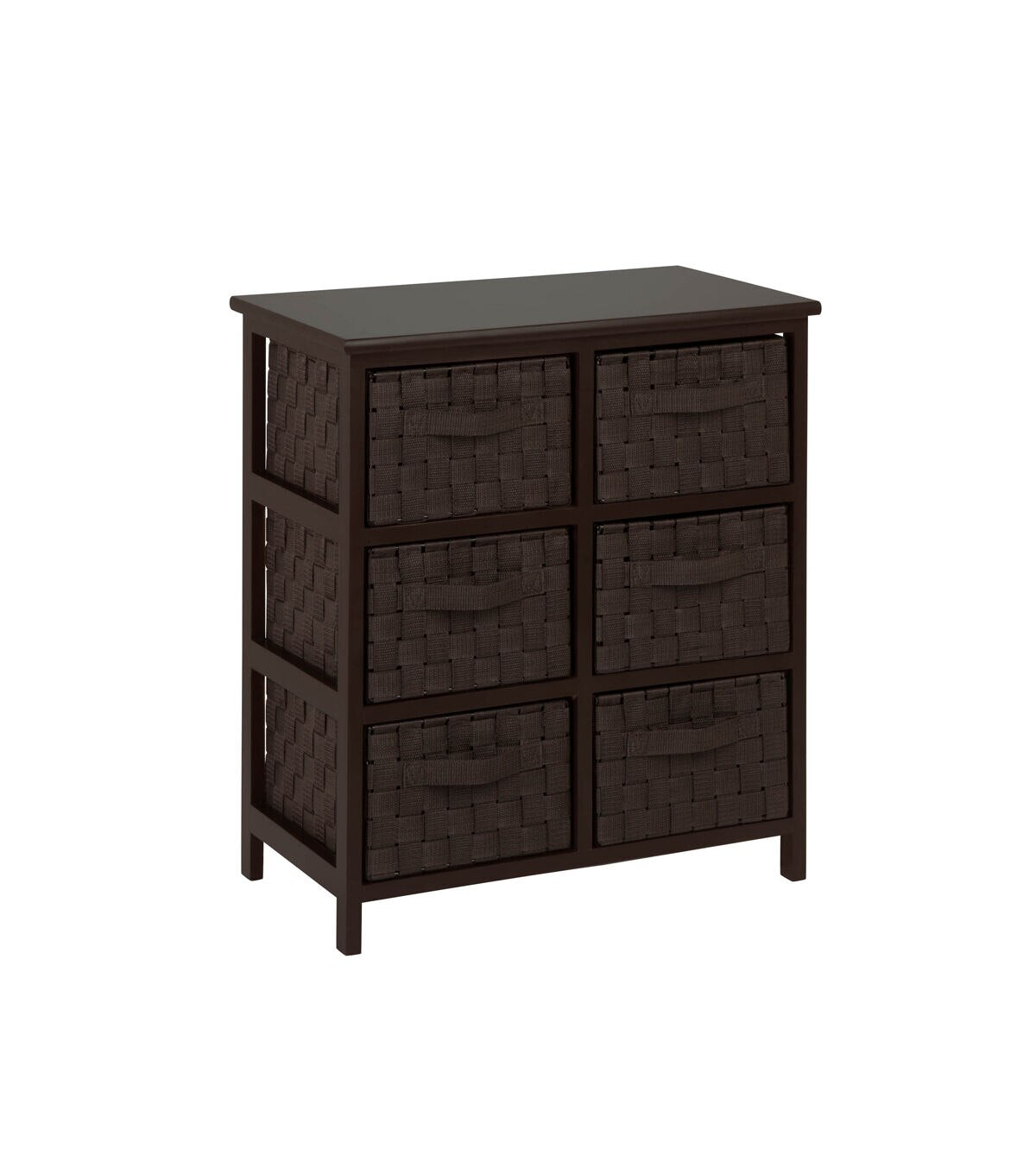Honey Can Do 21.5 x 24.5 Espresso Woven 6 Drawer Storage Chest