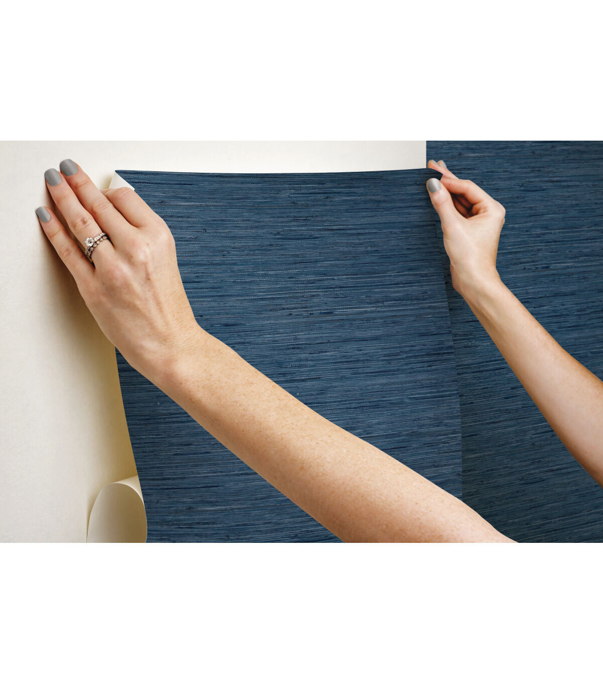 RoomMates Wallpaper Blue Grasscloth