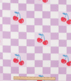 Purple Cherry Check Blizzard Fleece Fabric