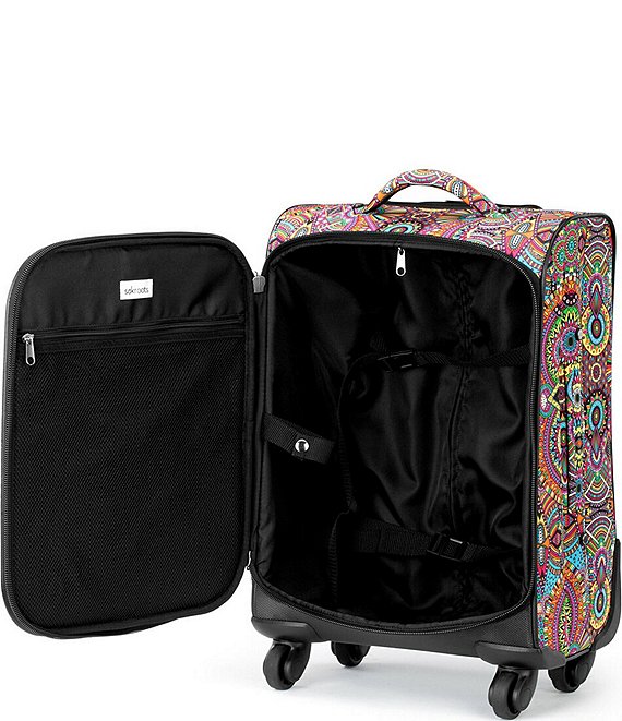 On The Go Carry-on 4-Wheel Spinner Eco Twill Rainbow Print Luggage
