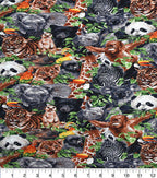 Baby Safari Animals Novelty Cotton Fabric