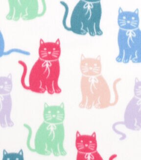 Multi Color Cats Blizzard Fleece Fabric
