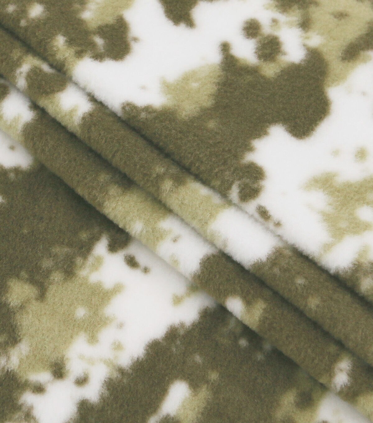 Green Camouflage Anti Pill Fleece Fabric