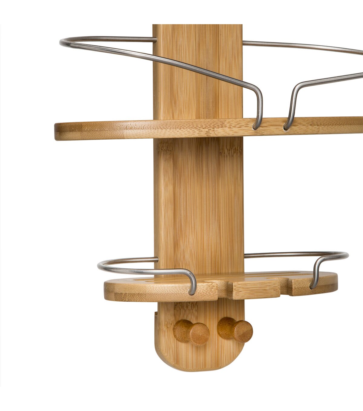 Honey Can Do 11.5 Natural & Chrome 3 Tier Bamboo Shower Caddy 10lbs