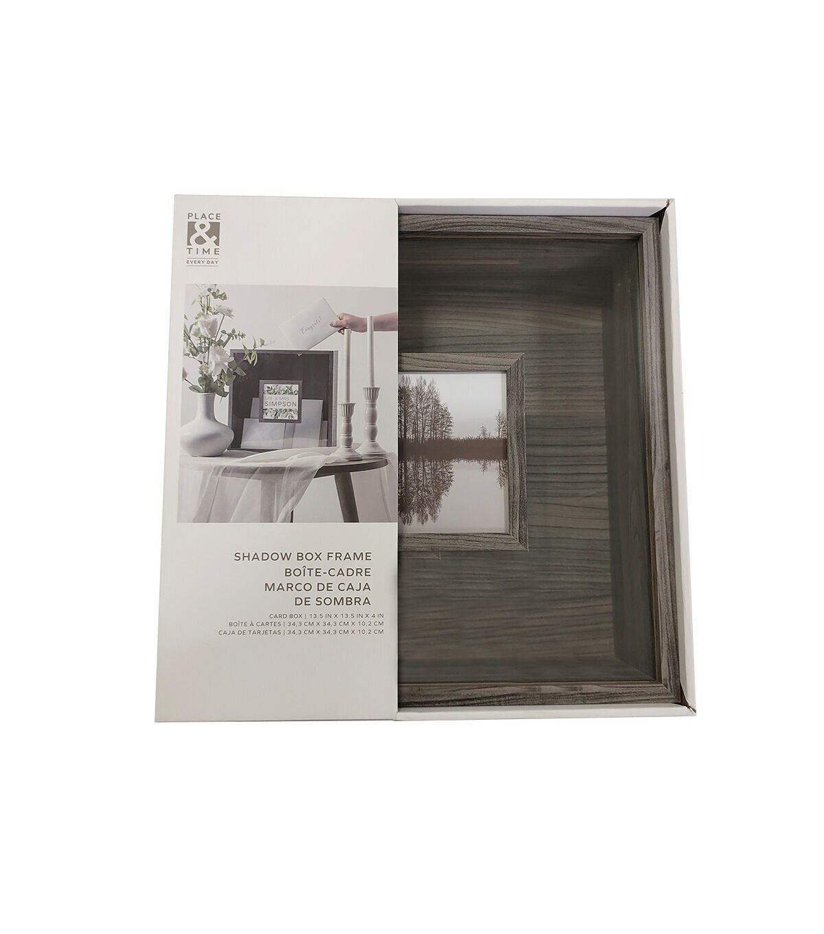 13 x 13 Dark Gray 5 x 5 Wood Card Box by Place & Time