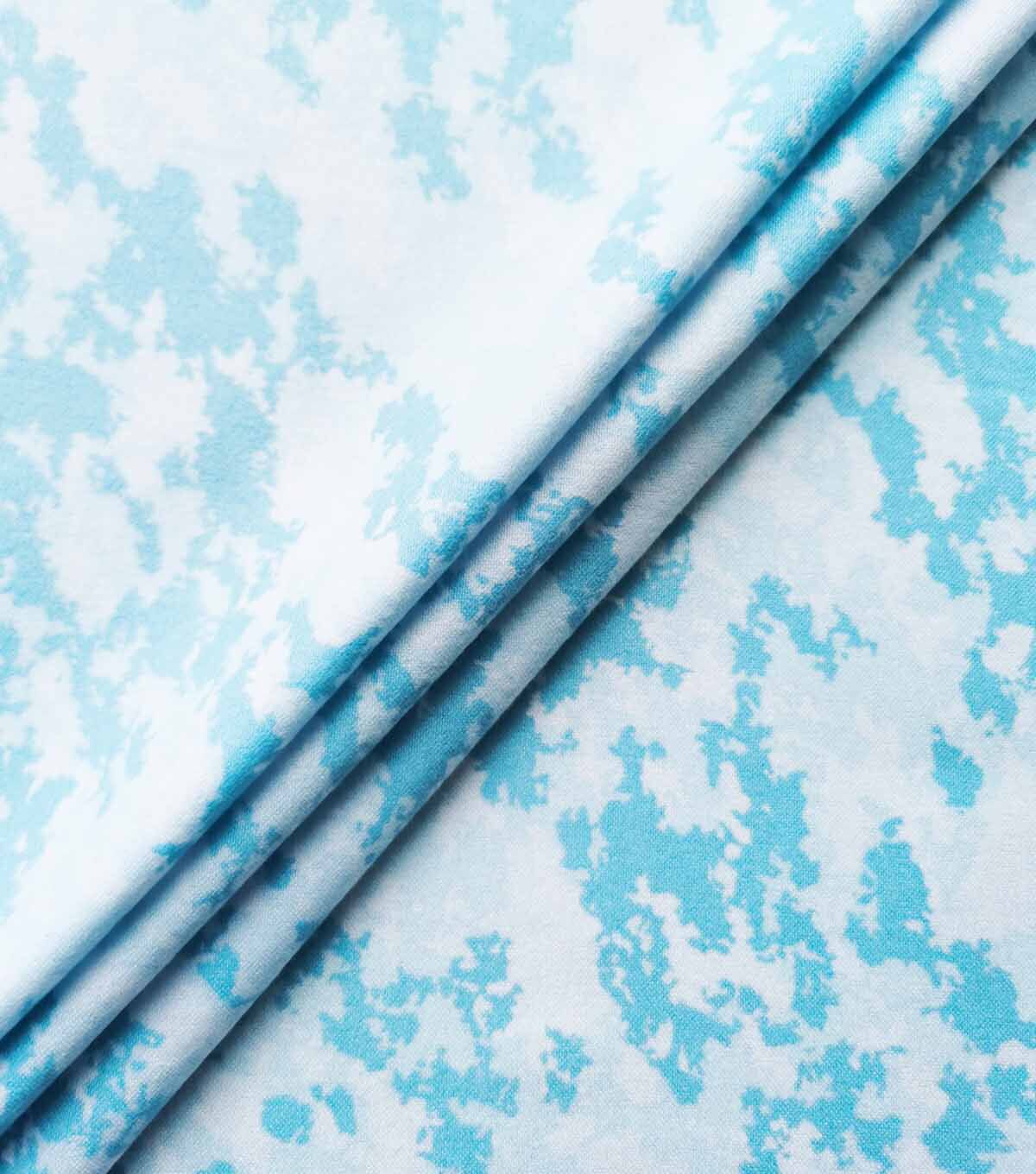 Blue Textured Snow Luxe Flannel Fabric