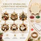 Christmas Ornaments Pearl Diamond Art Kits For Adults, Diy Wooden Diamond Art Christmas Ornaments For Christmas Tree With Pearls, Hanging Special-Shaped Gems & Jute Twine, Christmas Decor Craft#W