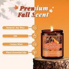 Fall Candles Set, 4 Pack Candles for Home Scented Natural Soy Wax, Autumn Gifts Set for Women Men, Fall Fragrance of Pumpkin/Cinnamon/Vanilla Cupcake/Apple