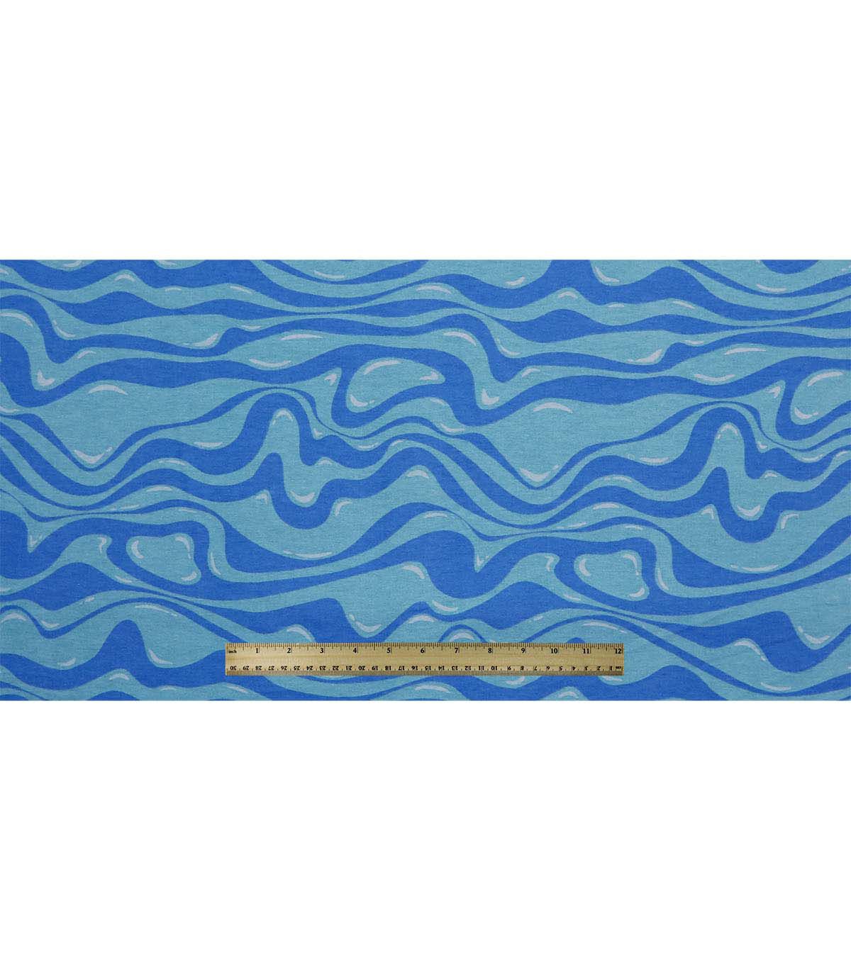 Blue Abstract Waves Super Snuggle Flannel Fabric