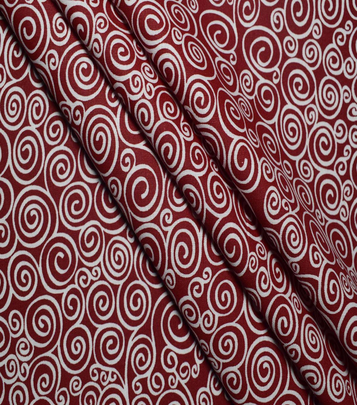 Swirls on Rio Red Cotton Fabric by Quilter's Showcase