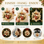 Christmas Ornaments Pearl Diamond Art Kits For Adults, Diy Wooden Diamond Art Christmas Ornaments For Christmas Tree With Pearls, Hanging Special-Shaped Gems & Jute Twine, Christmas Decor Craft#W