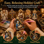 10PCS Christmas Pearl Diamond Painting Hanging Ornament Art Kit for Adults