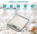 Ultrean Food Scale, Digital Kitchen Scale with LCD Display, Weight Grams and Ounces for Baking Cooking and Meal Prep, 6 Units with Tare Function, 304 Stainless Steel, 11lb (Batteries Included)