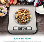 Ultrean Food Scale, Digital Kitchen Scale with LCD Display, Weight Grams and Ounces for Baking Cooking and Meal Prep, 6 Units with Tare Function, 304 Stainless Steel, 11lb (Batteries Included)