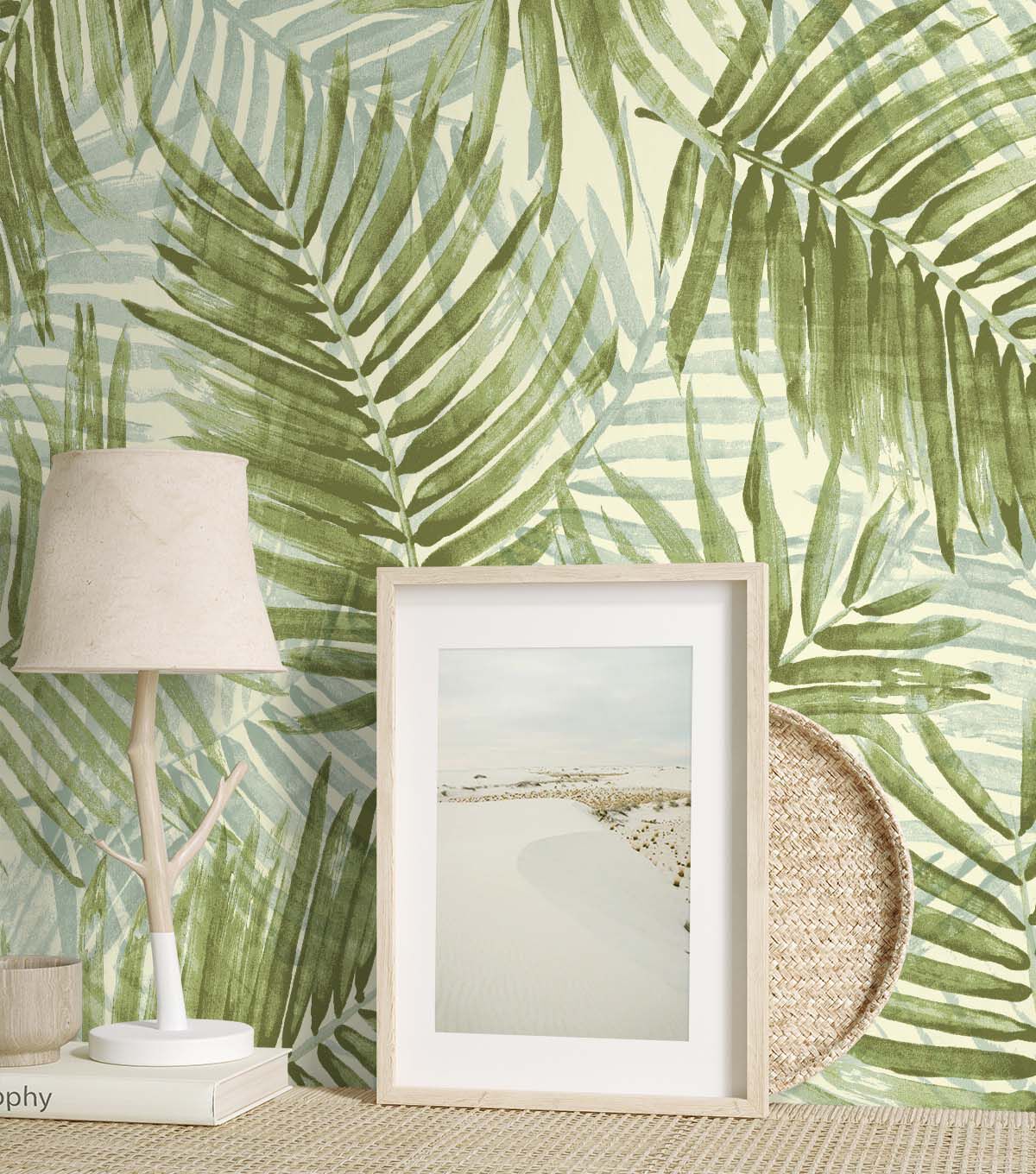 Tommy Bahama 20.5' x 18' Seamist Escape Route Peel & Stick Wallpaper