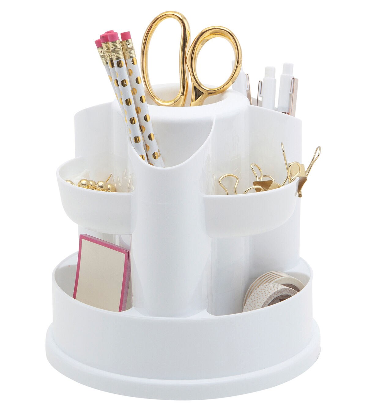 8 x 8 White Rotating Desktop Organizer