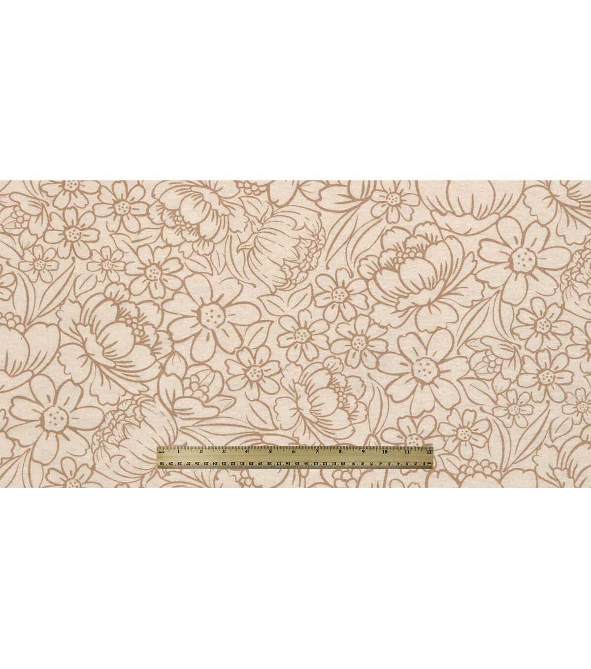 108 Light Brown Floral Blender Wide Flannel Fabric
