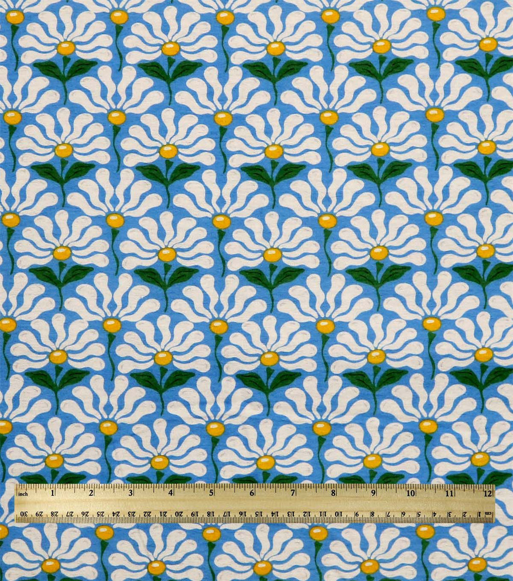 Blue Daisies Super Snuggle Flannel Fabric