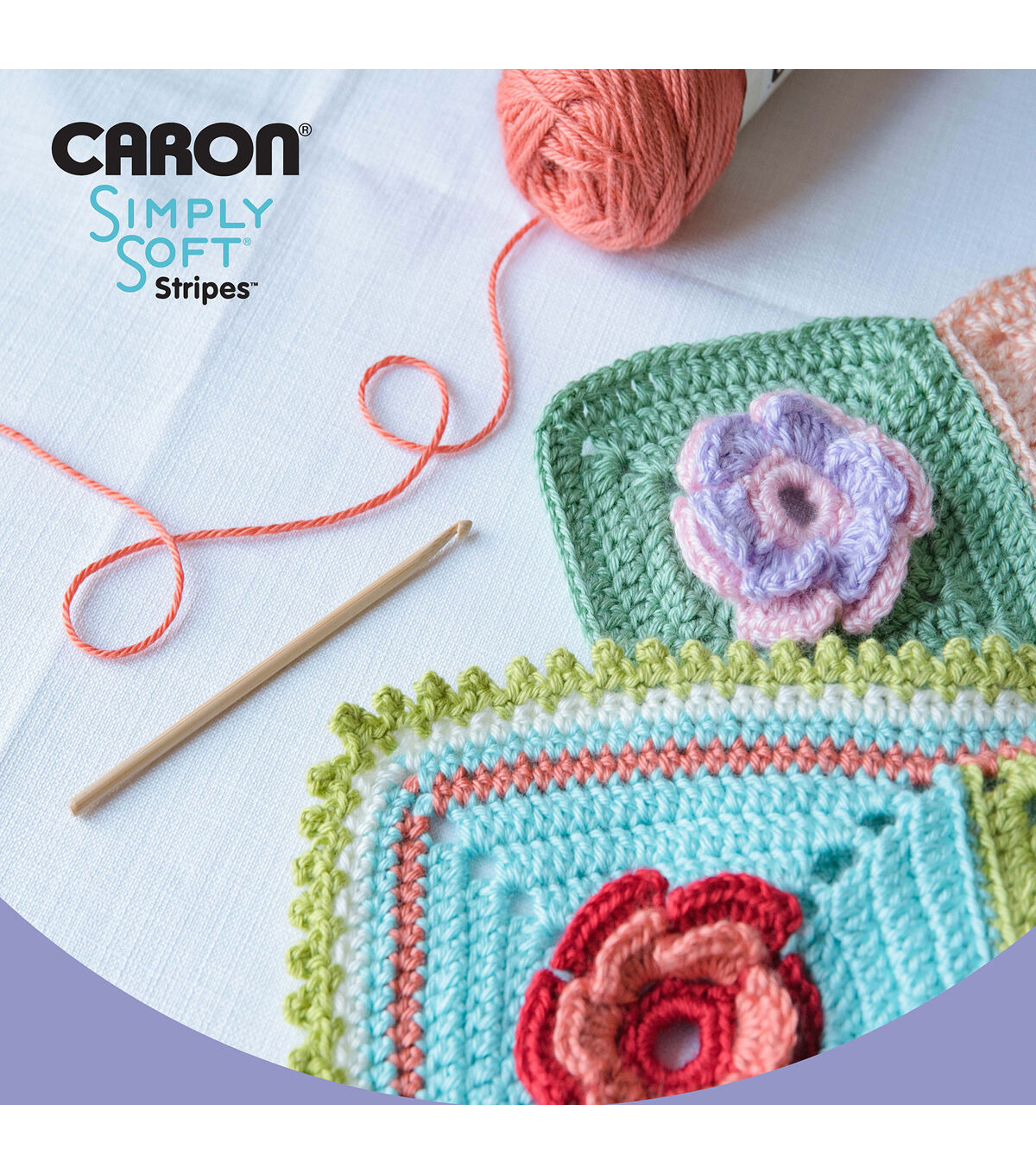 Caron Simply Soft Stripes 235yds Worsted Acrylic Yarn