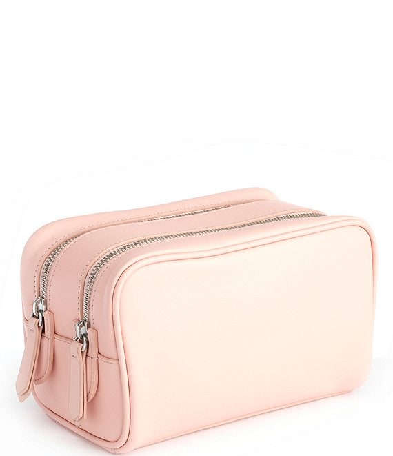 Leather Double Zip Toiletry Bag