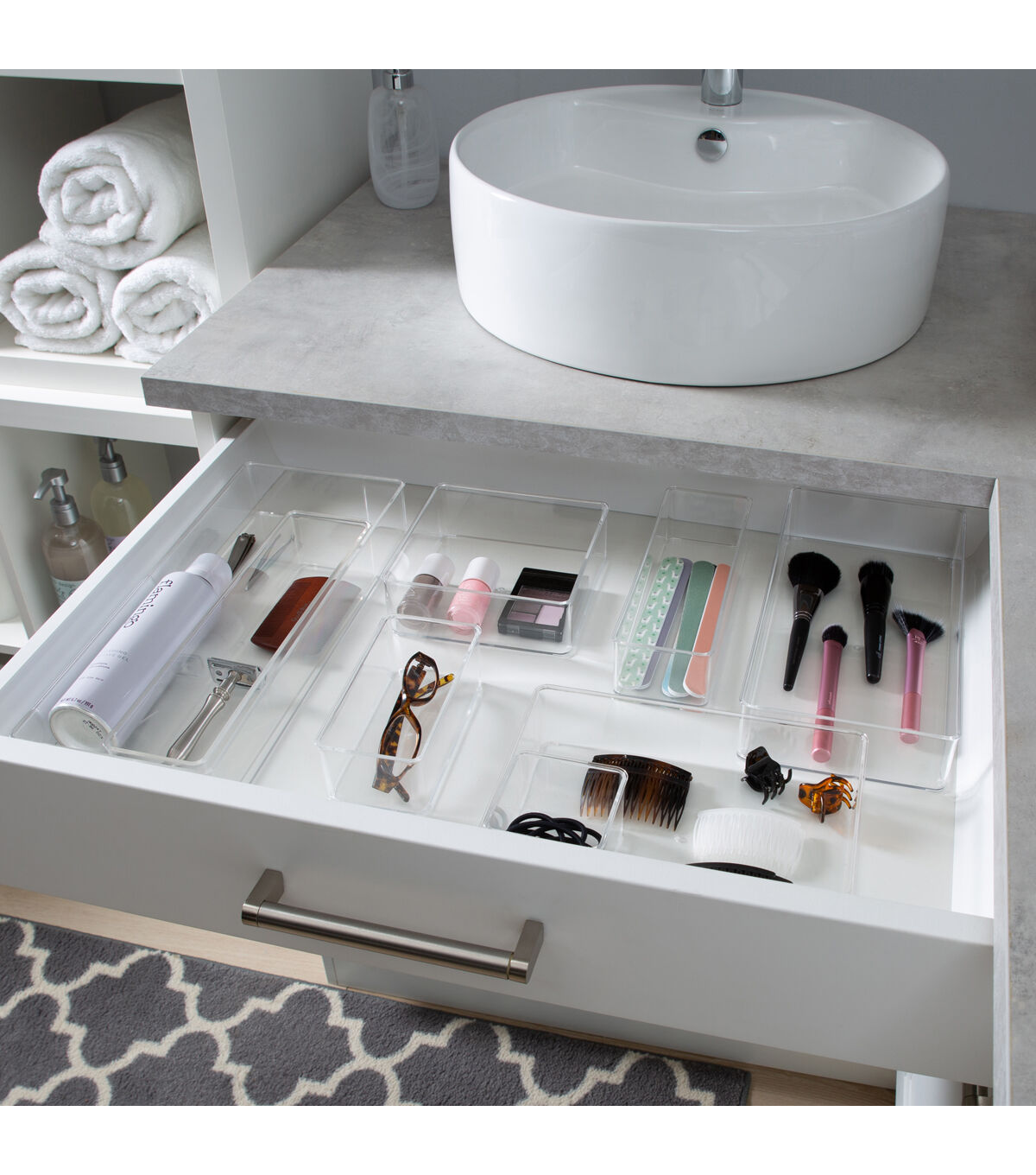 Simplify 12 Clear Rectangular Drawer Organizer