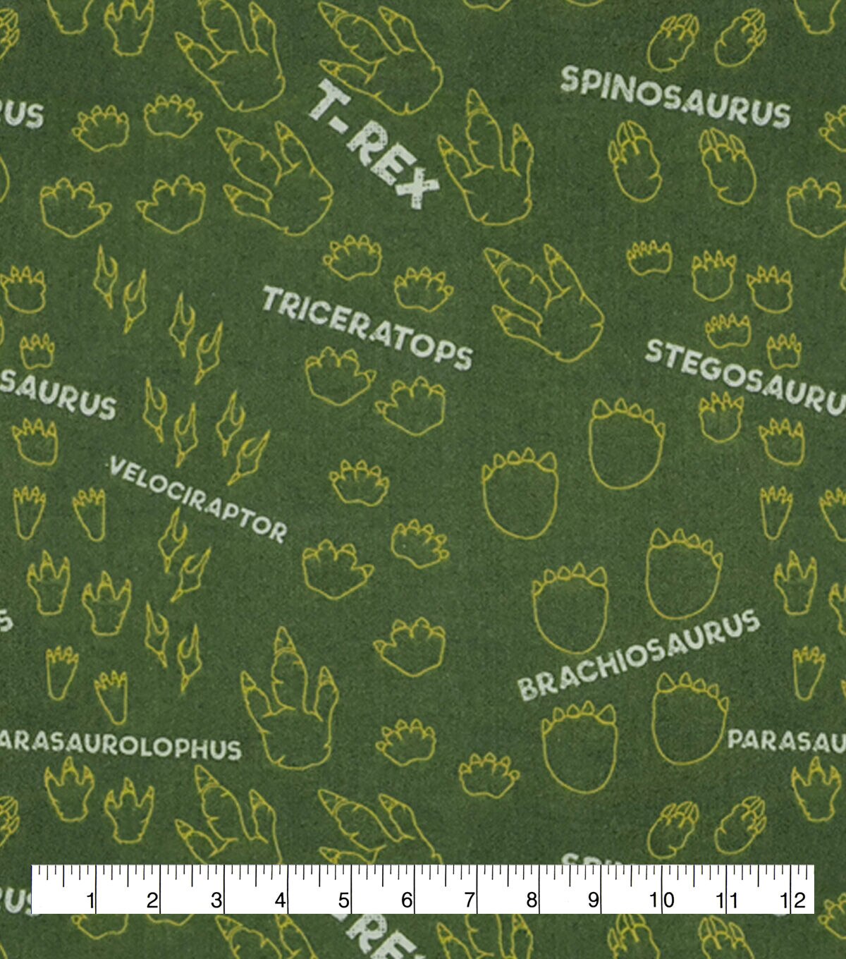 Dino Footprints Super Snuggle Flannel Fabric