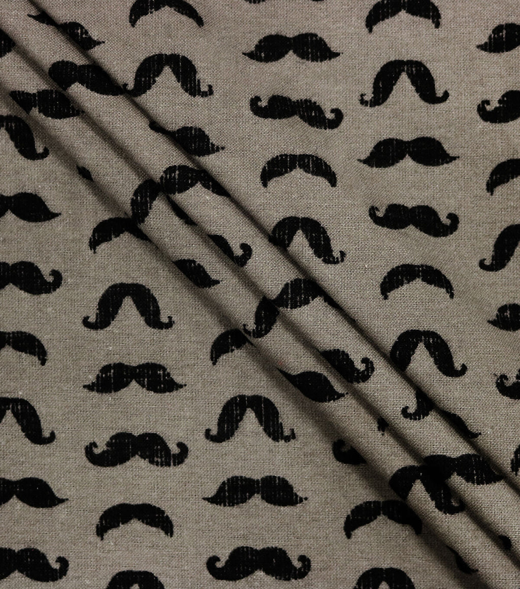 Moustaches Super Snuggle Flannel Fabric