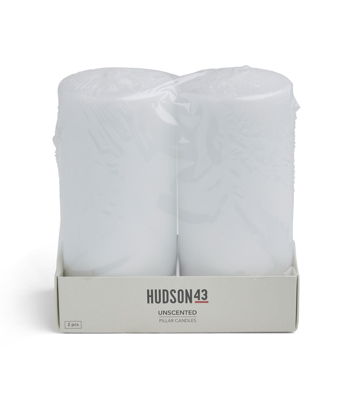 3 x 6 White Unscented Pillar Candles 2pk by Hudson 43