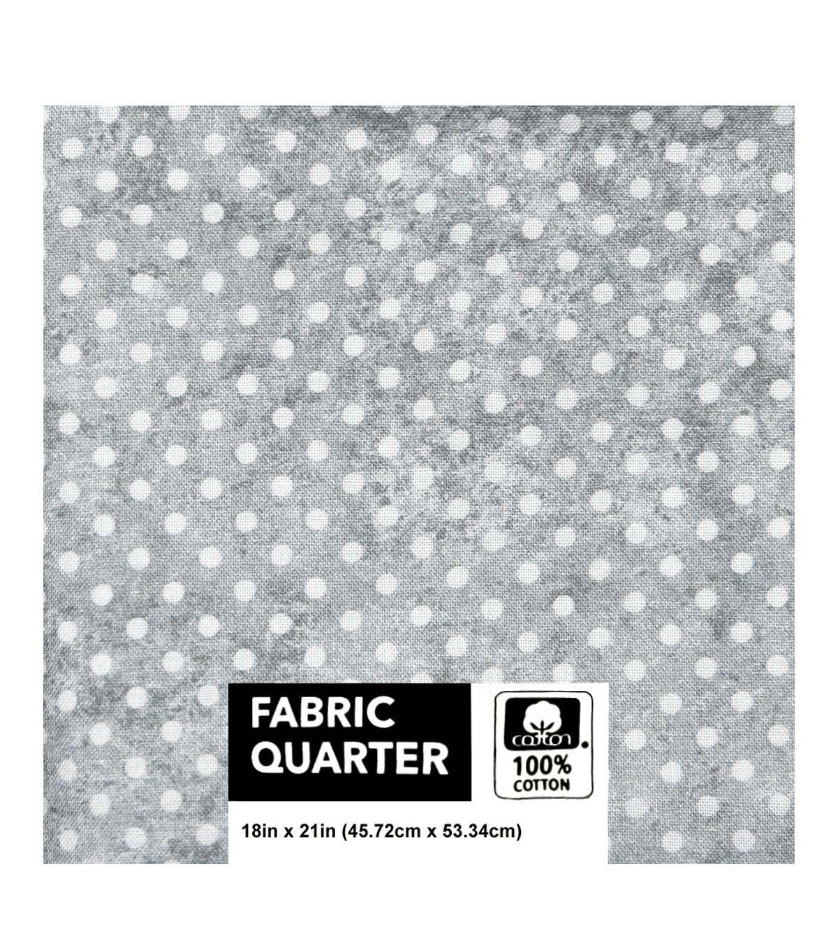 18 x 21 Dots on Gray Quilt Cotton Fabric Quarter by Keepsake Calico