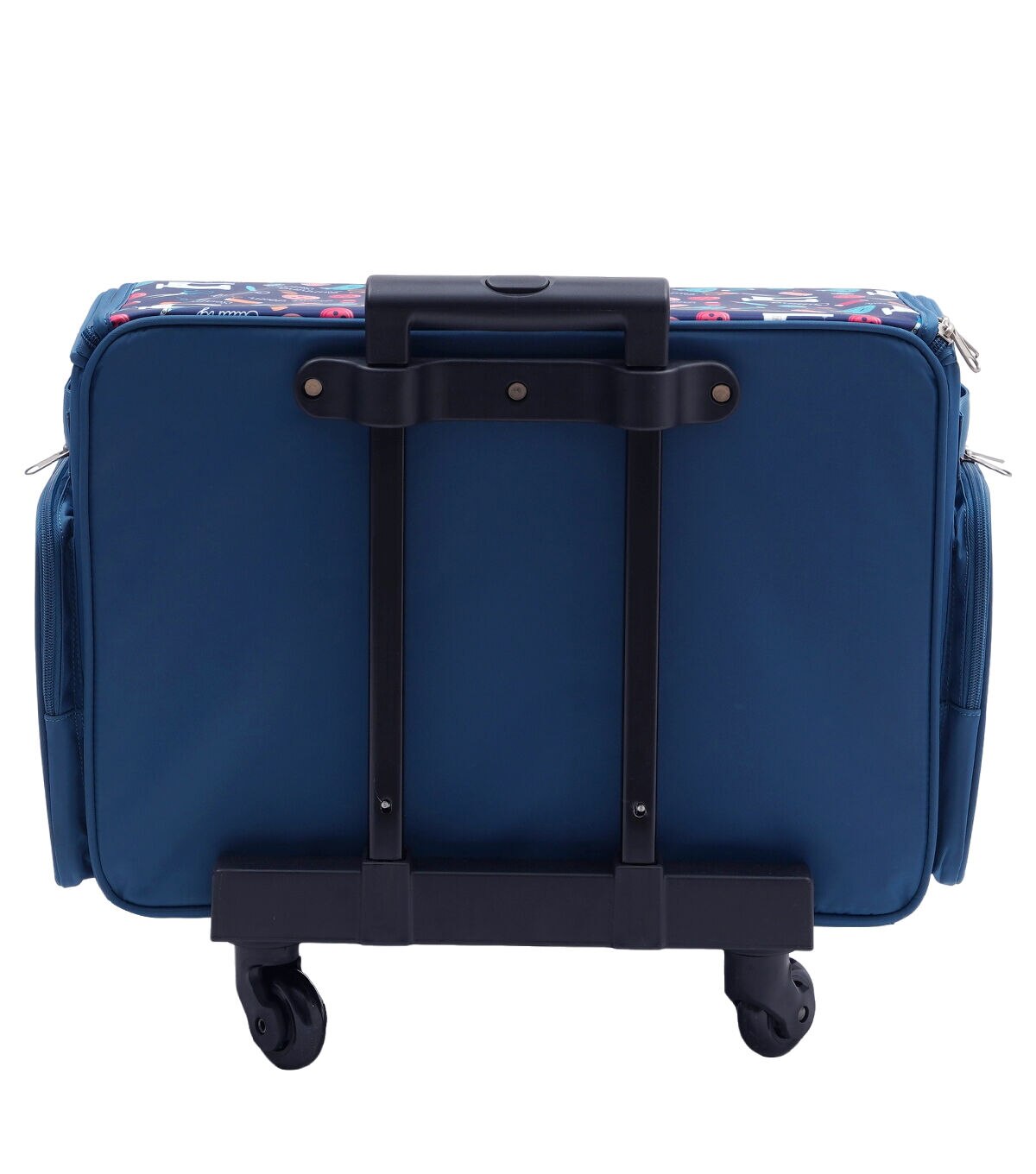 13 x 18 Dark Blue Rolling Sewing Machine Storage Tote by Top Notch