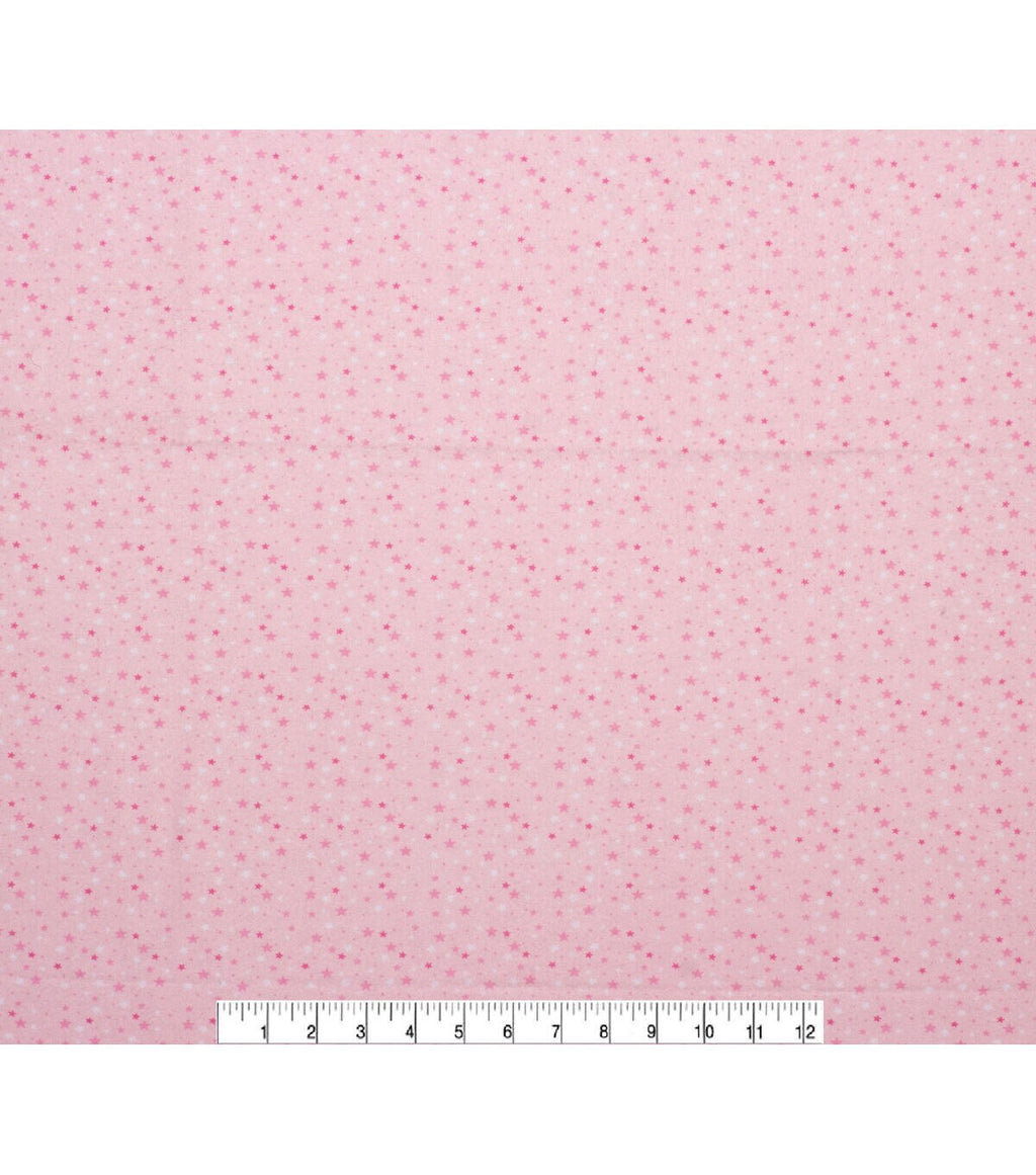 Pink Stars Super Snuggle Flannel Fabric