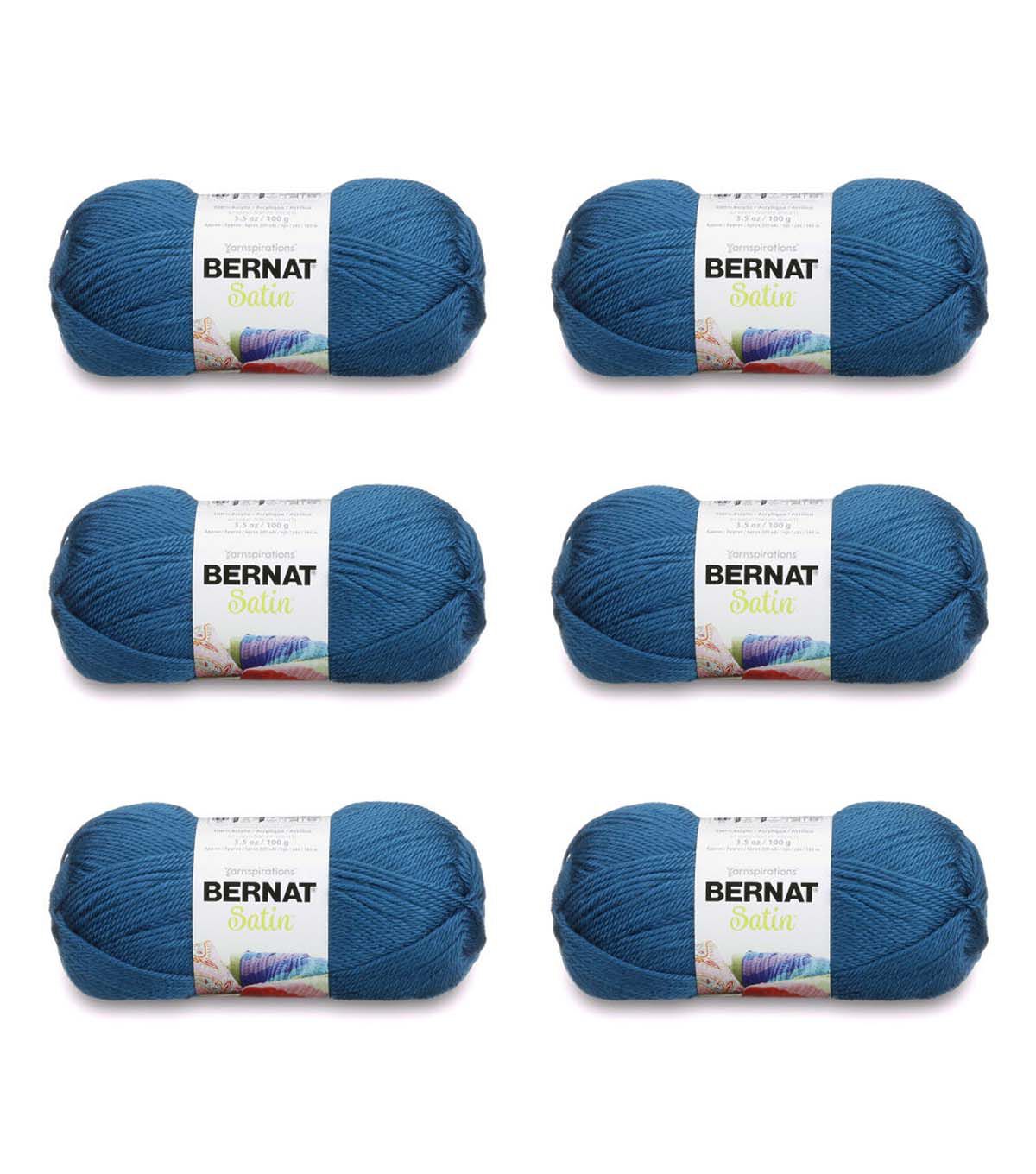 Bernat Satin 200yds Worsted Acrylic Yarn 6 Bundle