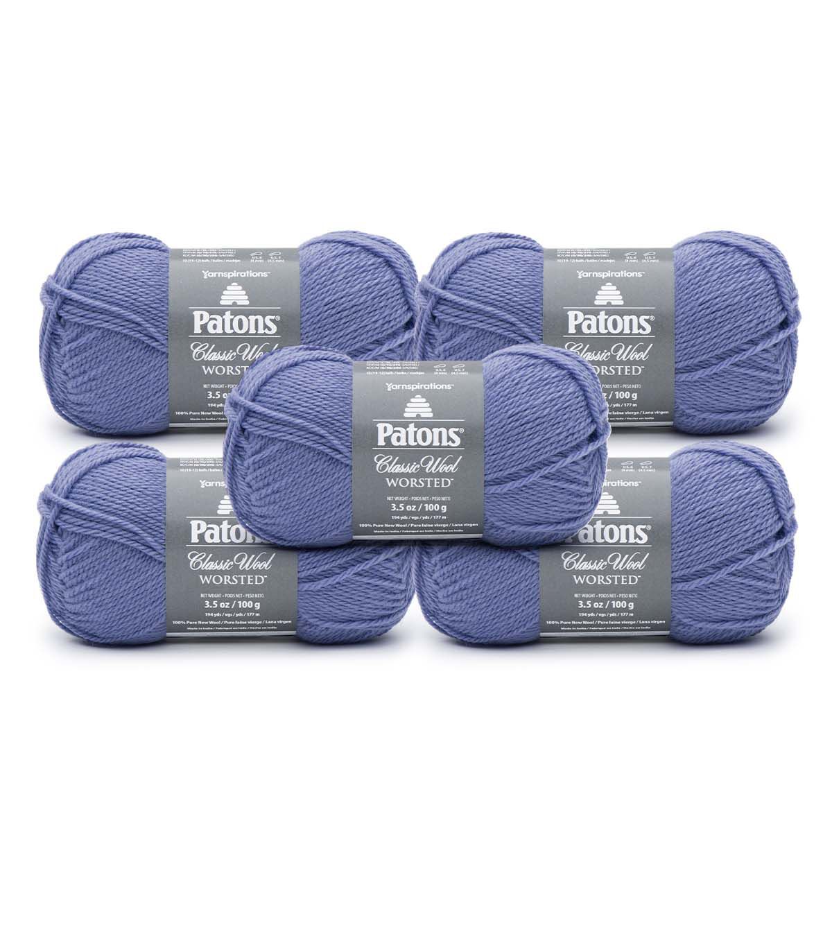 Patons Classic Wool 194yds Worsted Yarn 5 Bundle