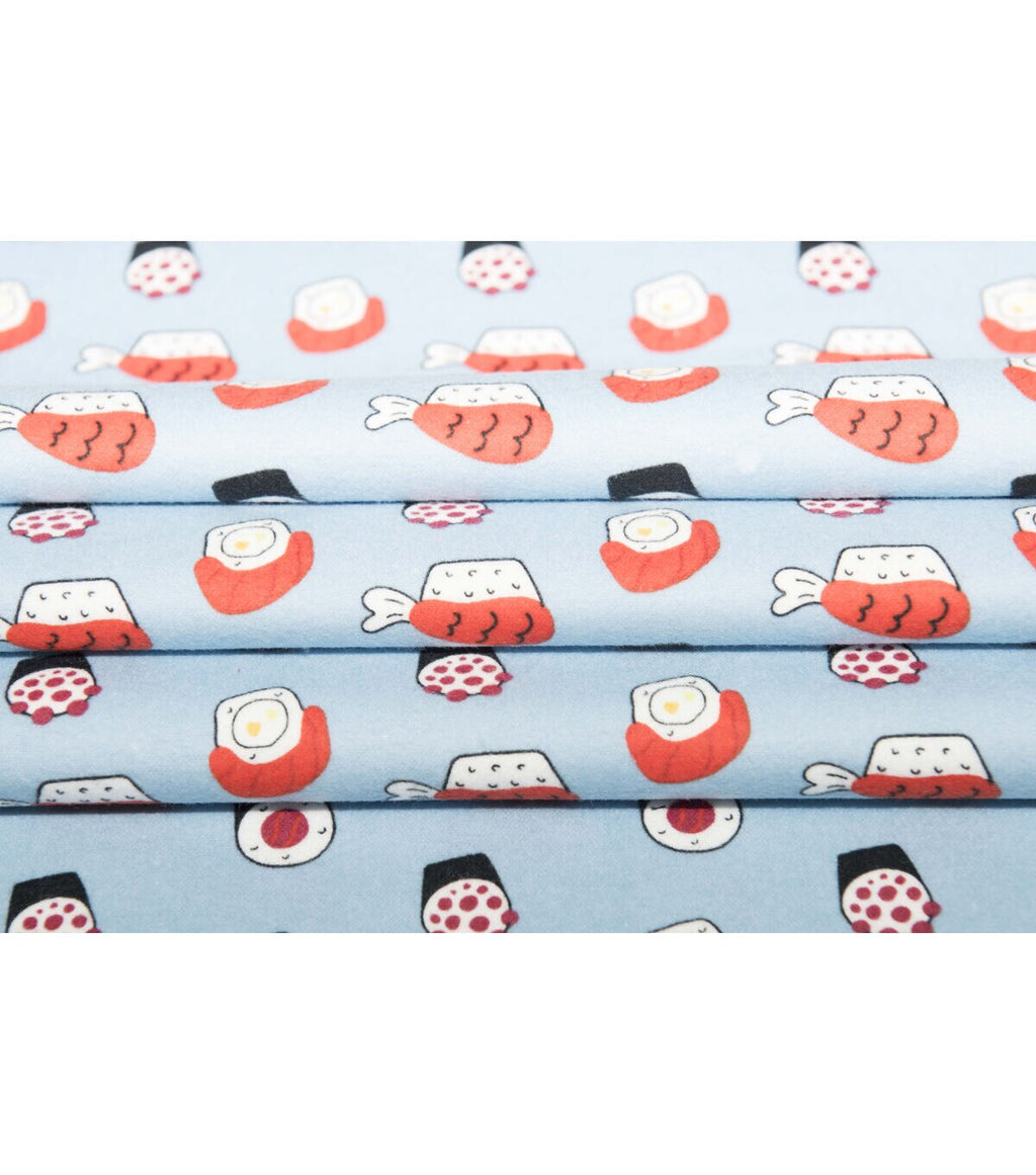 Super Snuggle Tossed Sushi Flannel Fabric