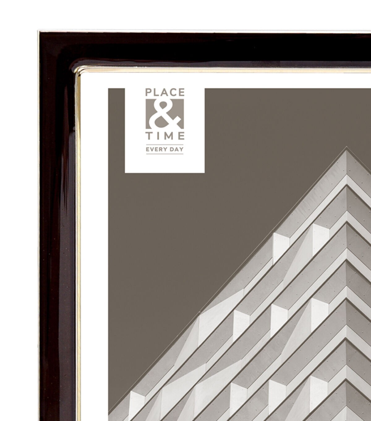 5 x 7 Black & Gold Enamel Tabletop Picture Frame by Place & Time