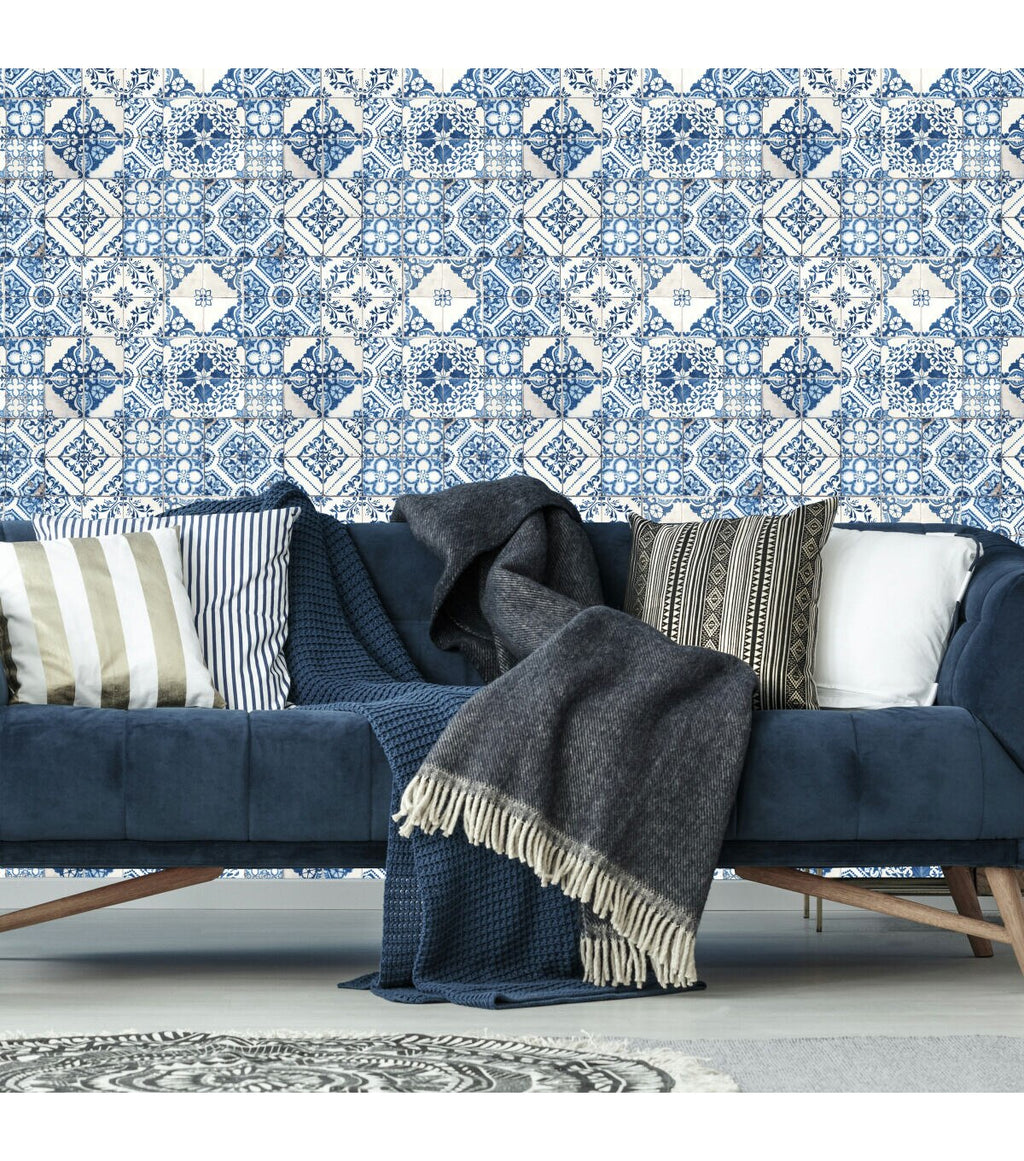 RoomMates Wallpaper Mediterranean Tile