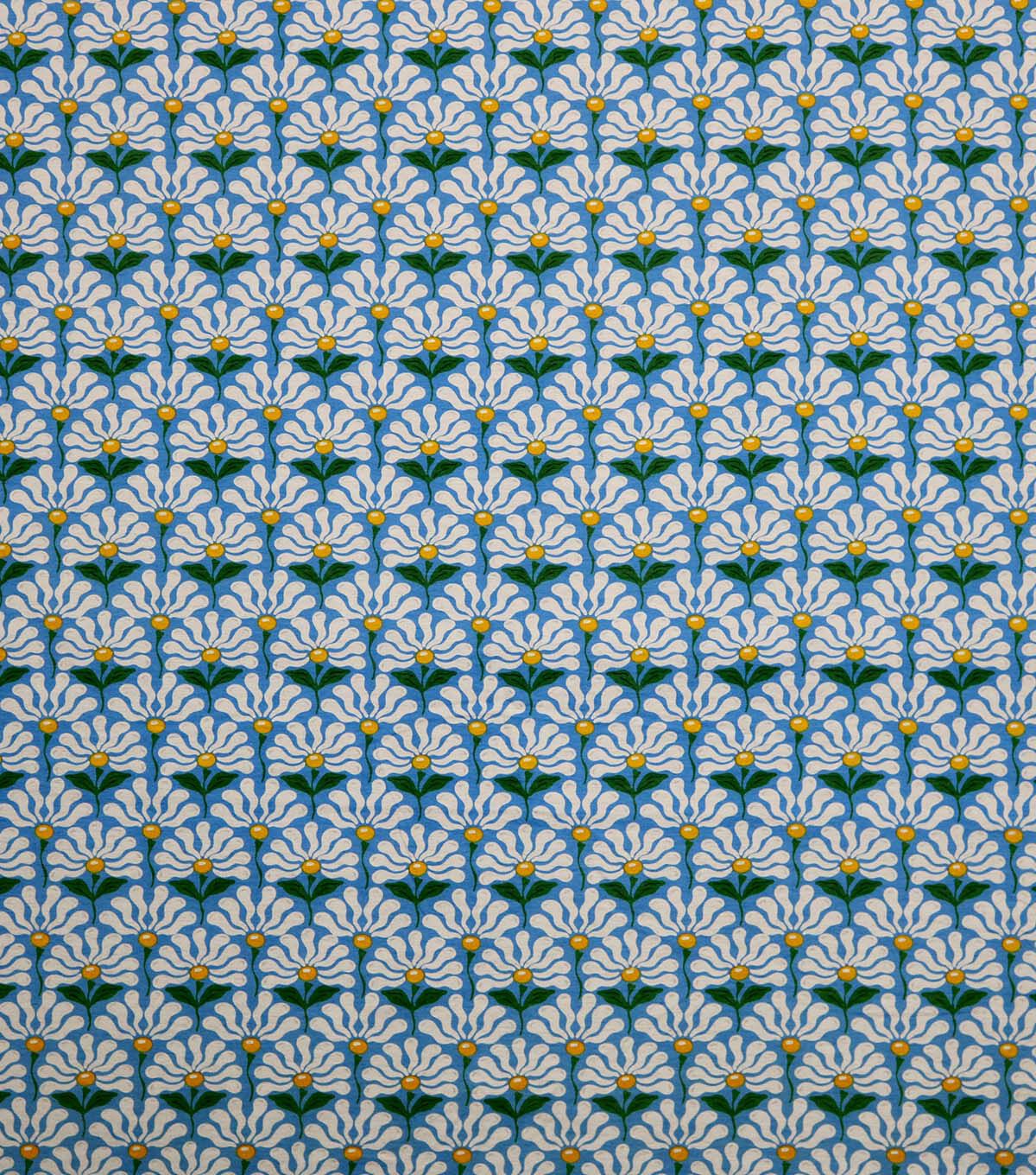 Blue Daisies Super Snuggle Flannel Fabric