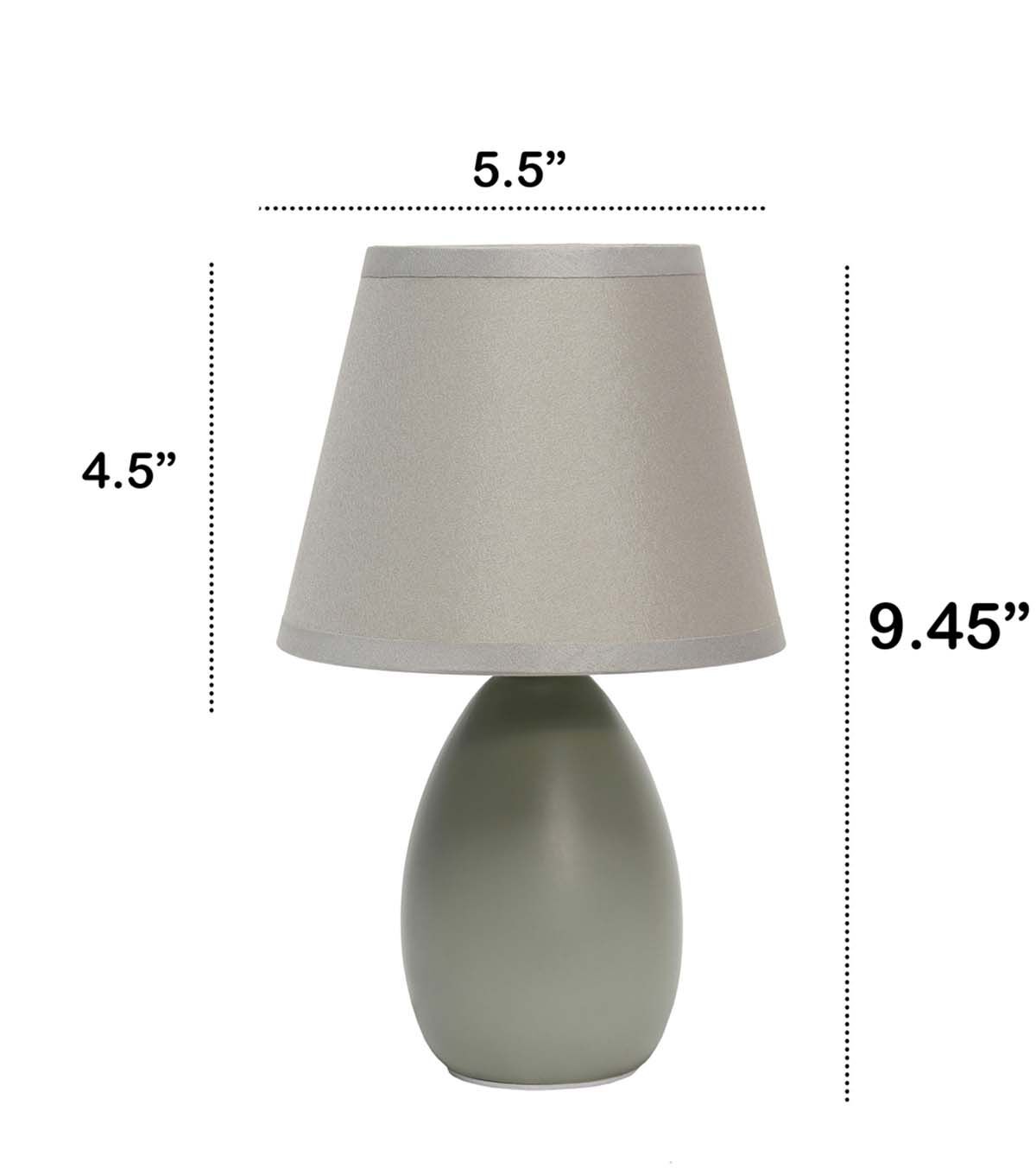 All The Rages 10 Ceramic Petite Oblong Desk Lamp With Fabric Shade 2pk