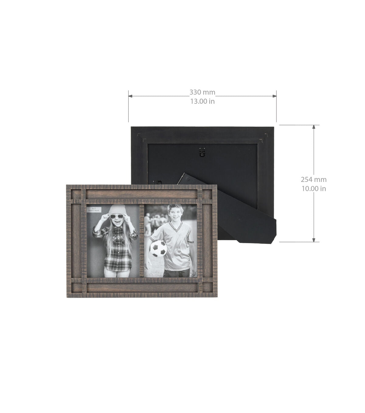 5 x 7 Gray Wood 2 Picture Wall & Tabletop Picture Frame