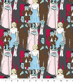 Munsters Cast Packed Halloween Cotton Fabric