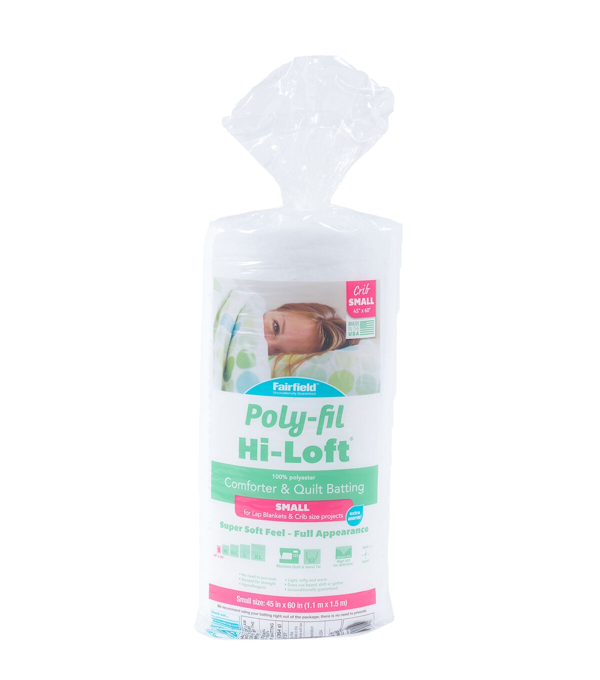 Poly Fil Hi Loft Crib Size 45x60 100% Bonded Polyester Batting