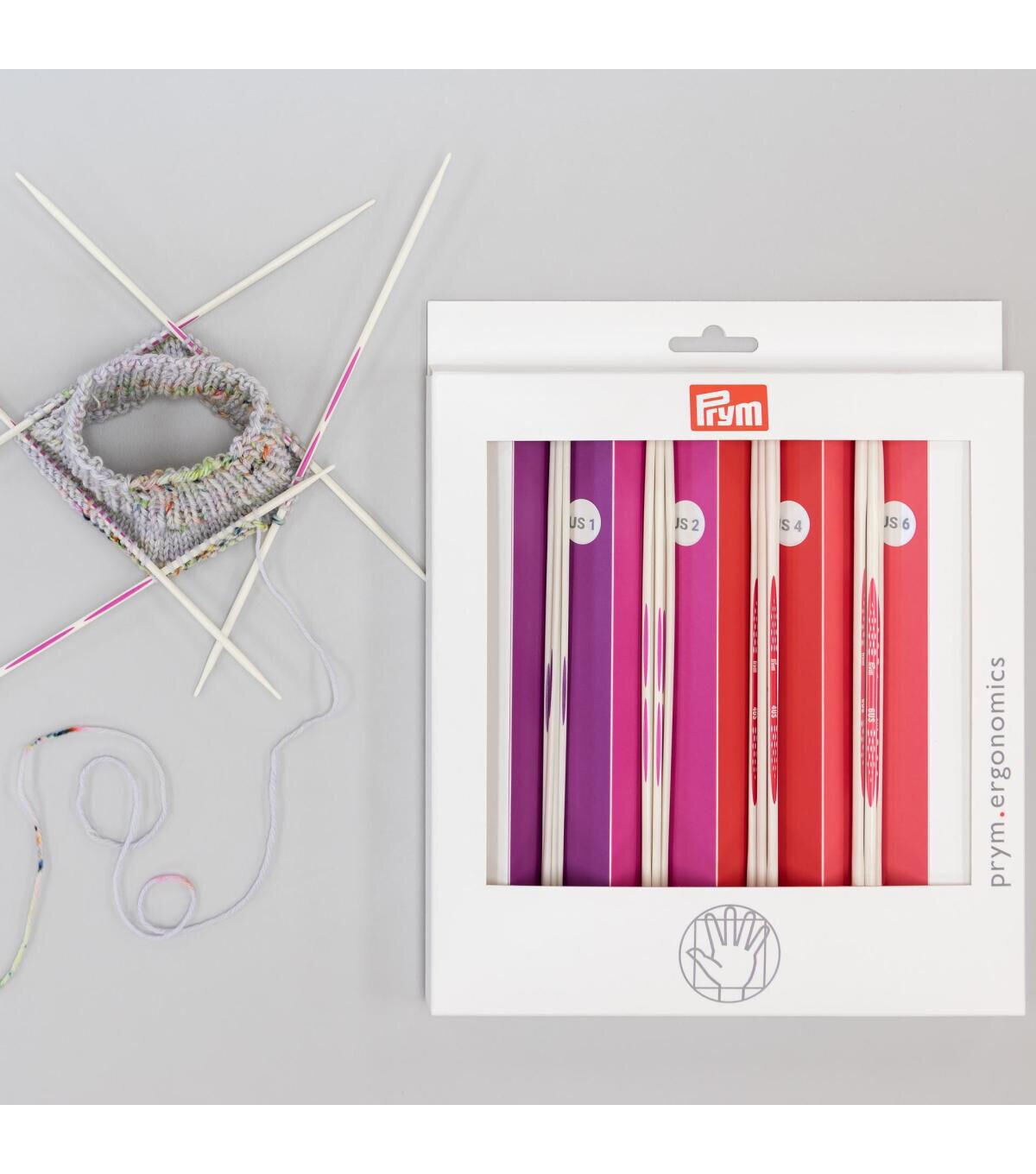 Prym Ergonomics Double Point Knitting Needles Set, Size US 1, 2, 4 & 6