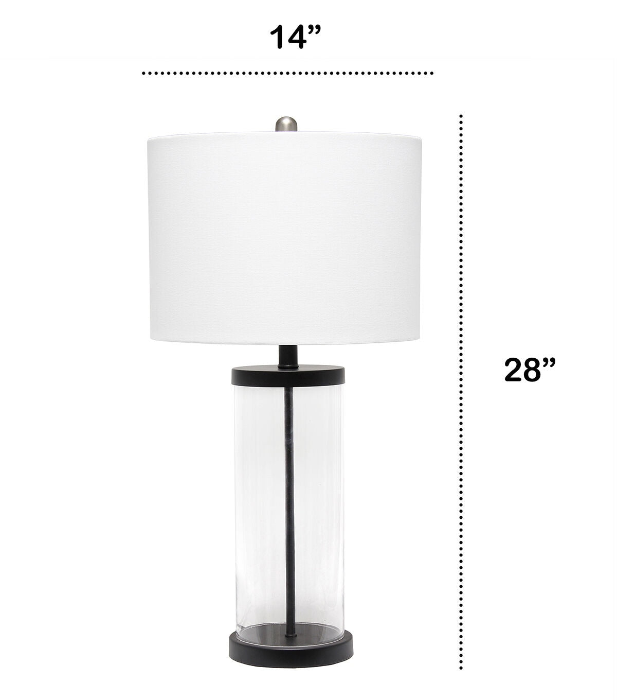 All The Rages 28 Black Entrapped Glass Table Lamp With Fabric Shade