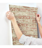 RoomMates Wallpaper Stuccoed Red Brick