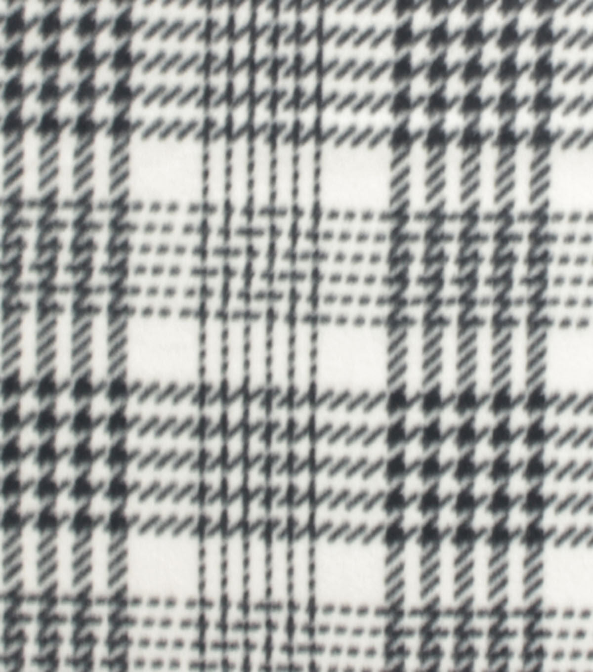 Black White Plaid Blizzard Fleece Fabric