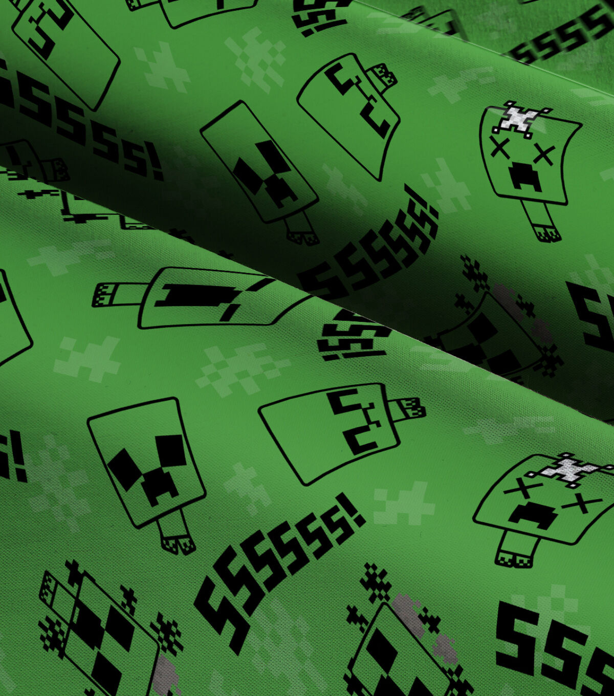 Minecraft Chibi Creeper Cotton Fabric