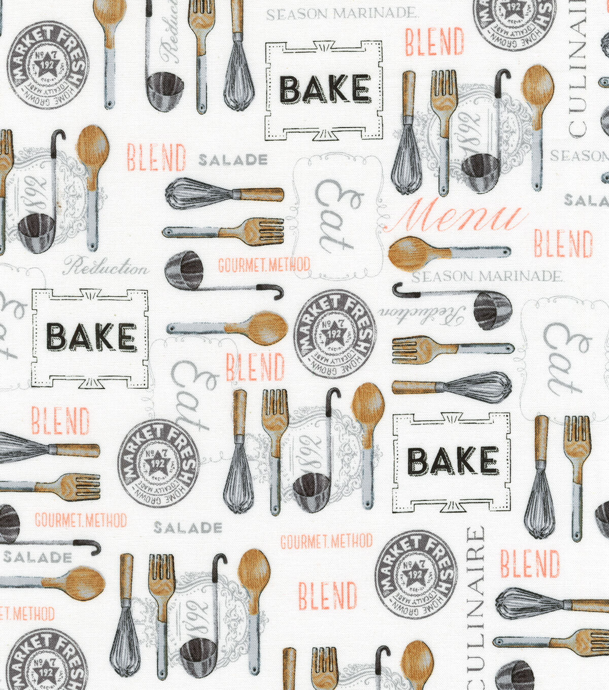 Robert Kaufman Novelty Cotton Fabric Gourmet Kitchen