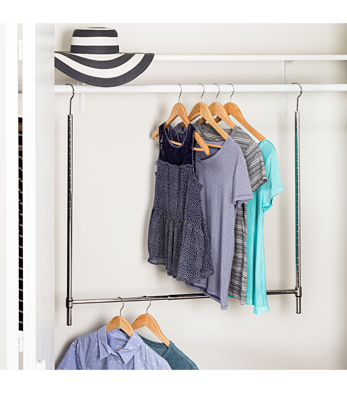 Honey Can Do 35 x 22.5 Chrome Adjustable Hanging Closet Rod