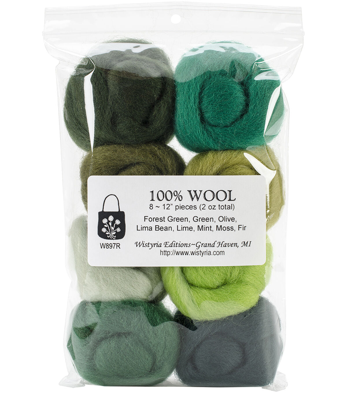 Wistyria Editions .22oz Ultra Fine Needle Felting Roving Wool 8ct